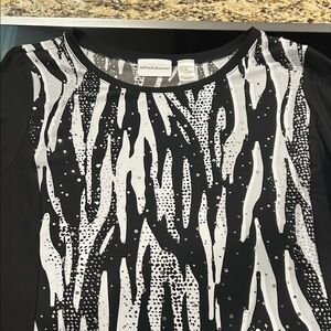 Alfred Dunner Zebra Print Black and White Blouse